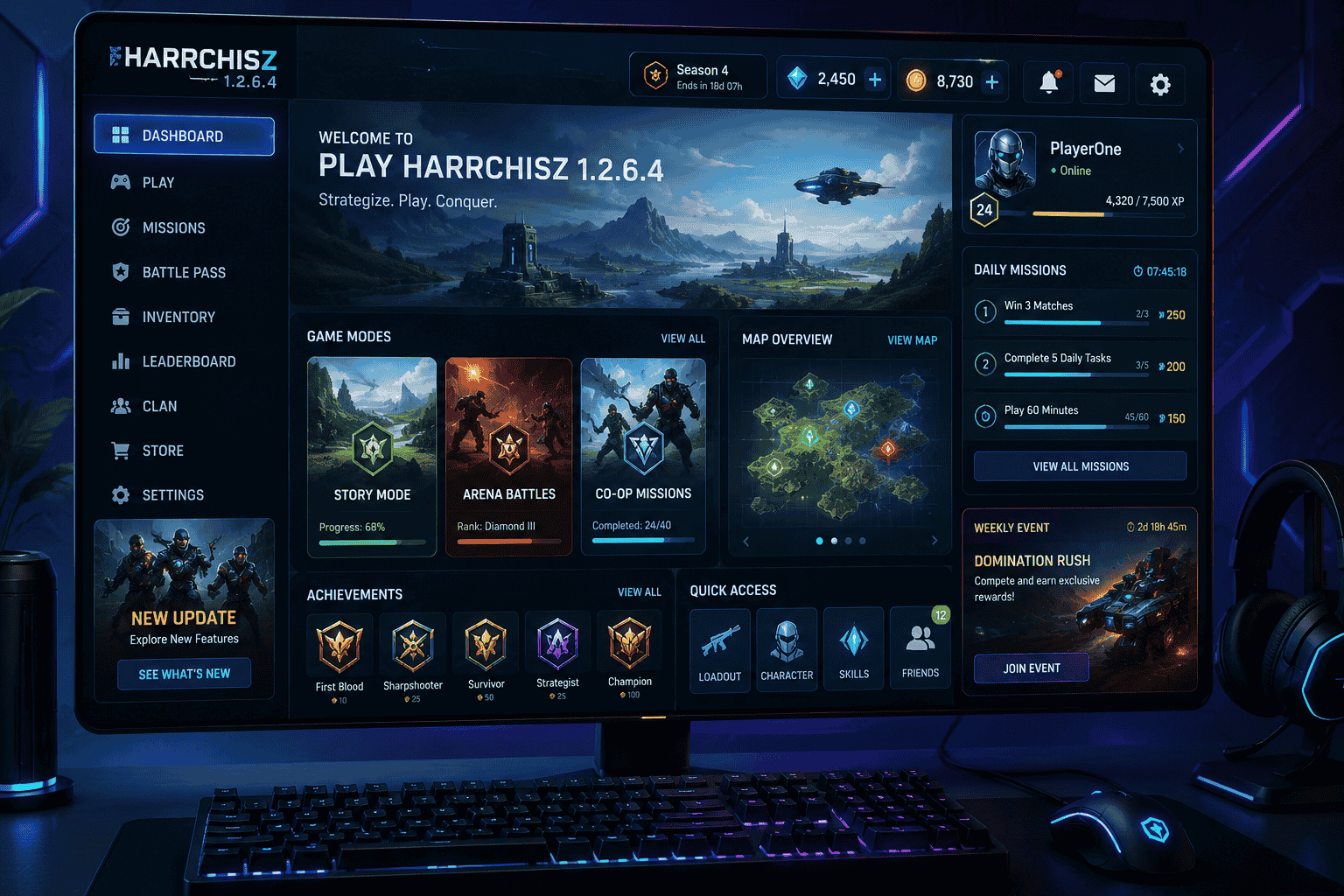 Play Harrchisz1.2.6.4 beginner guide displayed on a modern gaming interface