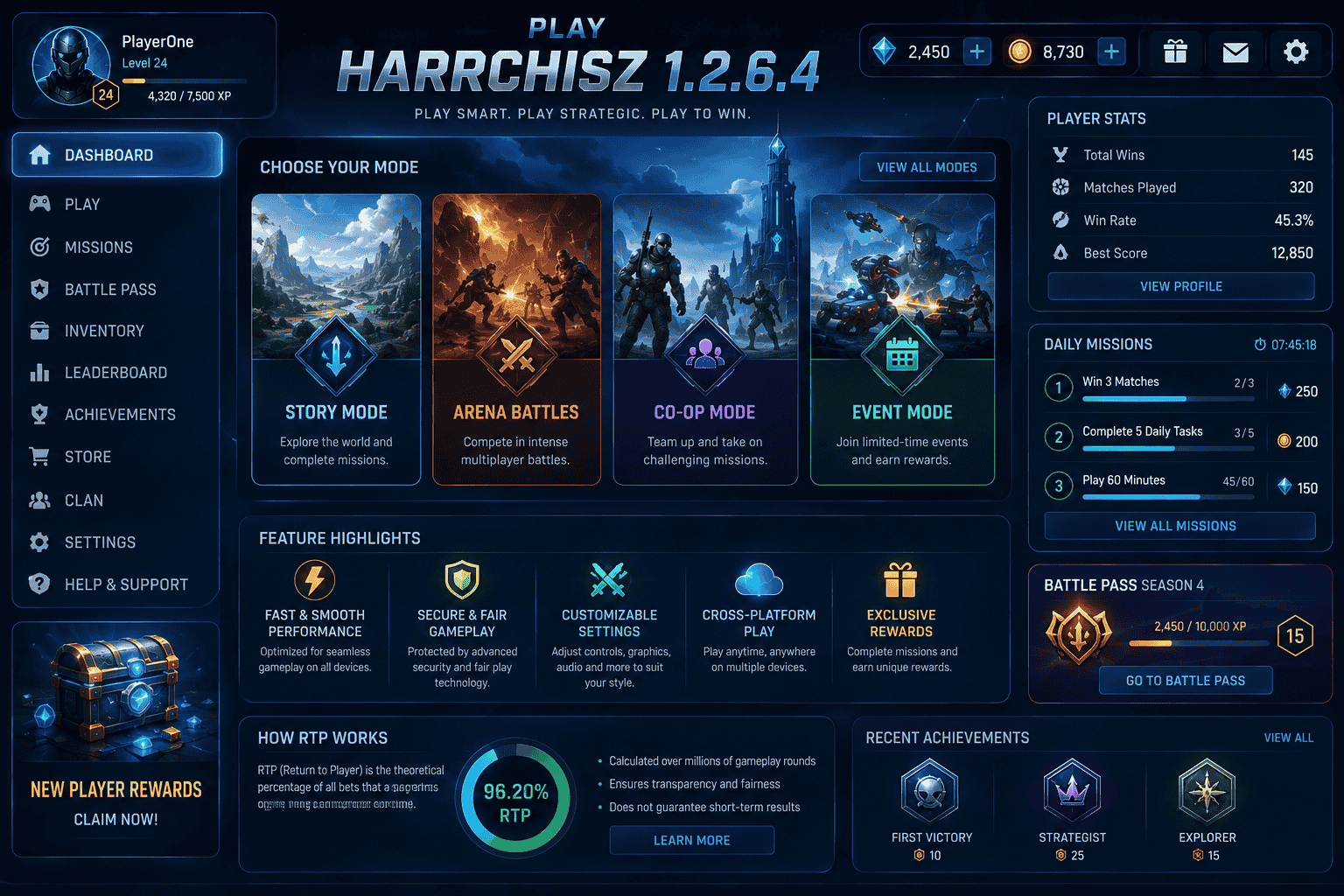 Play Harrchisz1.2.6.4 gameplay interface with features and RTP overview