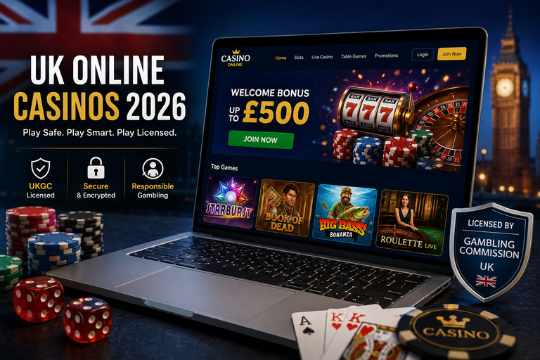 UK online casinos 2026 guide showing secure and licensed online gambling