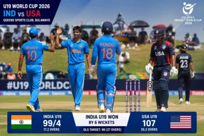 U19 World Cup 2026 IND vs USA match at Queens Sports Club in Bulawayo